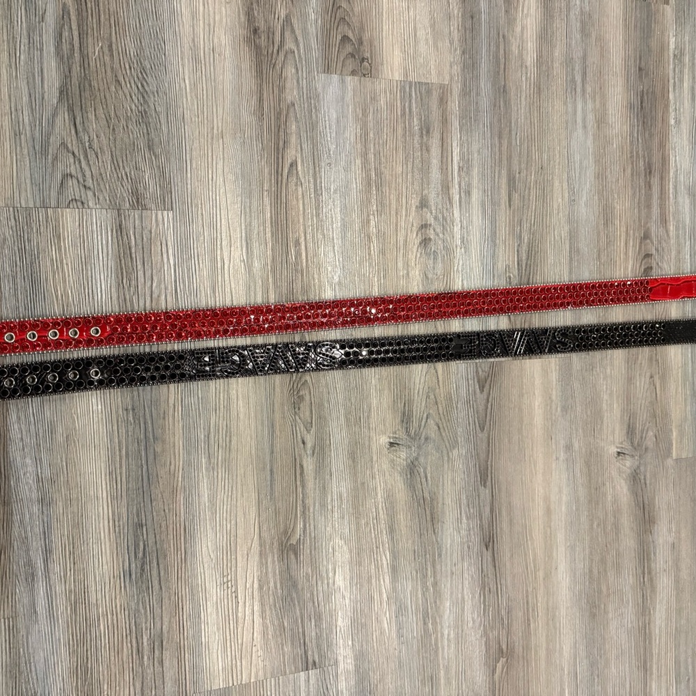 Red and Black Textured Belts